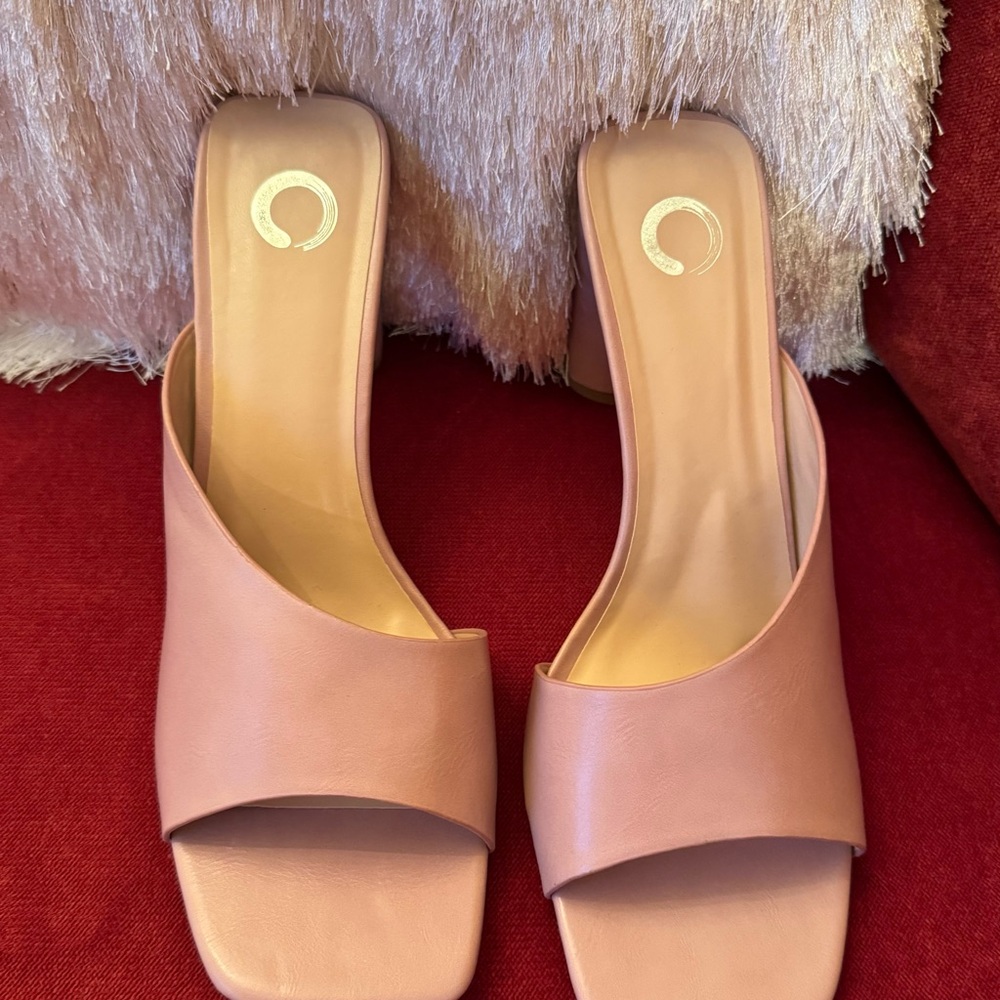 Journee Collection Blush Pink Slide Mules